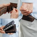 Berliner Bags Vintage Geldbörse Peter, Portmonee aus Leder, Geldbeutel mit TÜV-geprüftem RFID-Schutz, für Herren – Braun - 8