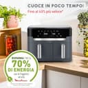 Moulinex Dual Easy Fry XXL, Friggitrice ad Aria 11 Litri, Doppio Cestello Antiaderente Lavabile in Lavastoviglie, Basso Consumo Energetico, 7 Modalità, App Ricette, Colore Java Pepper, EZ942B - 5