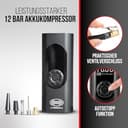 HEYNER® Digitaler Akku-Kompressor 6.000mAh I 10 bar Druck, LED & Display, Auto-Stopp, USB-C & 12V Ladefunktion, inkl. Adapter-Set & Tragebeutel - 5