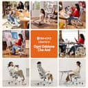 SIHOO B100 Sedia da Ufficio Ergonomica, Sedia da Scrivania con Supporto Lombare Dinamico Adattivo, Sedia da Computer con Poggiatesta, Braccioli Pieghevoli, Inclinazione Regolabile 90-135°, Bianca - 10