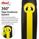 Flexi New Tape 5 m, Black Guinzaglio Retrattile per Cani, Nylon, Nero/Neon, 1 Stück (1er Pack) - 5