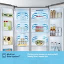 Fridgemaster MS83430ES Freestanding Slim American Side by side Door Fridge Freezer 441L, Total No Frost, Inverter compressor, Silver, 83.2x178.0cm, Energy Rating E - 7