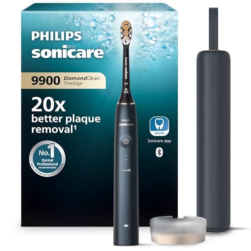 Philips Sonicare Prestige 9900 Our Most Advanced Electric Toothbrush HX9992/12 with SenseIQ All-in-One Brush Head Artificial Intelligence in the Philips Sonicare App Colour: Midnight Blue
