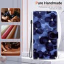 BLOTECH for Realme GT Neo6 Wallet Flip Folio Case, for Realme GT Neo6 Card Holder RFID Wallet, Art Designed Flip Cover Case Ink-wash Blue Floral Design Painting Full Body Protection - 3