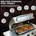 Full Size Griddle Insert for Napoleon Prestige PRO 500, Built-in Prestige 500, P500RBPSS, BIP500RBNSS-3, P500RSIBNK-3, P500, P500N Grills Accessories, Stainless Steel Griddle Plate, 26.3''L X 17.7''W - 4