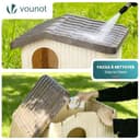 VOUNOT® Casa para Gatos de Plástico 60x51x41 cm, Caseta Mascotas Casita Cabaña de Perros Techo Desmontable Rejilla de Ventilación Patas Antideslizantes, Fácil de Montar para Interior y Exterior Beige - 5