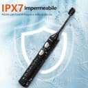 Spazzolino Elettrico, Spazzolini Elettrici, Spazzolino Sonico - 3 Intensità, 5 Modalità, 40000VPM, IPX7, Spazzolino Denti Elettrico Autonomia 180 Giorni e Timer, Spazzolino Elettrico Ultrasonica, Nero - 7