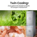 Samsung RL38A7B5BS9/EG Bespoke Kühl-/Gefrierkombination, 203 cm, 387 ℓ, 35 dB(A), Space Max Technologie, Twin Cooling+, Cool Select+, Metal Cooling, No Frost+, Edelstahl Look - 4