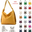 modamoda de T192 Damen Leder Rucksack Schultertasche 2in1 handmade in Italy, Farbe:Cognac - 5