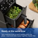 Philips 4000 Series Stacked Dual Basket Airfryer 10L – RapidAir Technology, Sync Finish, 2 Meals at Once, 45% Less Countertop Space, PFAS-Free Ceramic Coating, Easy View Windows (NA460/09) - 7