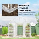 Outsunny Tunnelgewächshaus 3 x 4 m mit PO-Abdeckung, 2 Türen mit Scharnieren, beheizbares Gewächshaus mit optimierter Struktur für Garten, Terrasse oder Rasen, transparent - 8