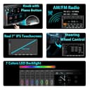 Alondy Autoradio Bluetooth 2Din mit Bildschirm(7"), Kompatibel mit [Wireless] Apple CarPlay/Android Auto Typ-C USB 3A Schnellladung Rückfahrkamera AM/FM/RDS Radio DSP - 7