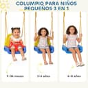 AIYAPLAY Columpio para Bebés 3 en 1, Columpio Jardín Exterior con Cuerdas Ajustables, Cinturón de Seguridad, Marco de Acero Plegable, para Niños de 9 Meses a 8 Años, para Interior, Exterior, Azul - 3