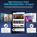 MUISOO Tablet 10 Inch Android 15, Tablets 16GB RAM 1TB Expandable, Android Tablet 1332 * 800 HD, 5G WiFi, BT5.4, 5MP Dual Camera, Tab PC 5000mAh Battery, GMS Widevine L1 (Black) - 4