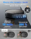 ECOVACS X11 OMNICYCLONE Robot Aspirapolvere Lavapavimenti, BLAST e 19.500 Pa, Boost di Potenza Ultrarapido, OZMO ROLLER 2.0, Altezza Massima di Salita di 4 cm, Rullo Esteso, Svuotamento Automatico - 4