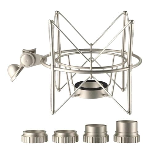 Kompatibel mit Neumann U87 Mikrofon-Stoßdämpferhalterung, verstellbare Metallständerhalterung for Kondensatormikrofon-Aufnahmestudio-Podcast