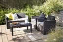 Allibert by Keter Merano Gartenmöbel Set aus Kunststoff, inkl. Sitzkissen, grau, 4-teilig, 2 Sessel, Sofa & Tisch, für Garten & Terrasse, Flache Rattanoptik - 6