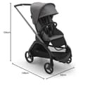 Bugaboo Dragonfly City-Kinderwagen, leichter, kompakter Kinderwagen mit Vierradfederung, einhändig zusammenklappbar, XL Untergestellablage, Gestell in Graphit und Sonnendach in Grey Melange - 8