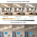 Liyabber LED Deckenleuchte Dimmbar Wohnzimmer Deckenlampe Weiß Wohnzimmerlampe Schlafzimmerlampe Fernsteuerung und App Steuerung, Modern 6-Rund Ring Deckenbeleuchtung mit Memory Funktion, L113cm/69W - 3