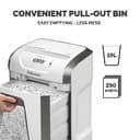 Fellowes Paper Shredder for Home Office Use - 15 Sheet Cross Cut Paper Shredder for Deskside Use - Powershred 15C Home Shredder with 19L Pull-out Bin - High Security P4 - White - 6