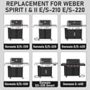 Utheer Matte Porcelain-Enameled Cast Iron Grill Grates Replacement for Weber Genesis 300 & 400 Series (2025+ Models), Fits E/S-325, E/S-330, E/S-335, E/S-435, E-430, EX-335, Nonstick Cooking Grate - 6