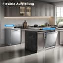 Midea Geschirrspüler 60cm Freistehend, SF 3.60N PRO Spülmaschine mit WLAN, 14 Maßgedecke, Geschirrspüler Unterbaufähig, 5 Programme, Höhenverstellbarer Oberkorb, 47 dB, Inox - 3