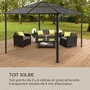 blumfeldt Pergola Jardín Impermeable 3x4m, Gazebo Techo Policarbonato, Kit de Pérgola Metálica Ligera Estructura Aluminio, Carpa Exterior, Pérgola Cristal Translúcido, Luces LED Regulables - 7