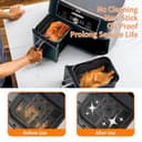 2Pezzi Accessori Friggitrice ad Aria per Ninja Double Stack XL Friggitrice Verticale 9.5L SL400EU, Foodi Max Dual Zone AF400EU, AF300EU 7.5L, Silicone Teglia per Friggitrice ad Aria - 5