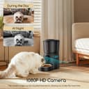 Faroro Comedero Gato Automático WiFi, 1080P HD Cámara con Visión Nocturna, 4L Alimentador para Perros/Gatos con Audio 2Vías, App Control, Cámara Ajustable, Sensor Anti-Bloqueo y Alimentación Dual - 2
