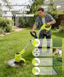 Wrneaoch Wacker eléctrico inalámbrico de 21 V, batería de 650 W 6000 RPM sin cuerda con 2 baterías de 2.0 Ah, potente recortadora de cuerdas inalámbrica para el cuidado del jardín y el césped - 4