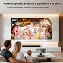 Proyector 【Google TV/1500 ANSI/Gira 360°】 XIWBSY Proyector 4K Soporte Auto Focus/Keystone, WiFi 6 Bluetooth, 38000 Lúmenes, Control por Voz Projector Netflix Oficial, Portatil Proyectores Video - 7