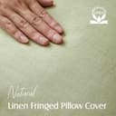 Foindtower Set de Fundas de cojín de Lino con Flecos, 2 Unidades, Decorativas, Estilo Bohemio y rústico, con borlas, Suaves, Fundas de Acento para sofá, Cama, hogar, 40 x 40 cm, Verde Salvia Claro - 2