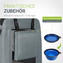 Juskys Hundetransportbox Lassie XL faltbar & tragbar 56x81x58 cm mit Decke, Tasche & Griffen - Faltbare Transportbox für Hunde, Katzen & Haustiere - Oxford Stoff Hundebox Auto Hundetasche - Grau - 4