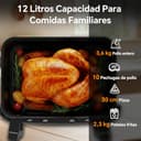 Freidora Aire 12 Litros | Freidora de Aire XXL Flexible Ajuste 1 Zona o 2 Zona, 2600W Doble Resistencia Control Independiente con Ventana y Luz, Air Fryer Grande 8-en-1 Controles táctiles Rezeptbuch - 6