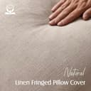 Foindtower Set de Fundas de cojín de Lino con Flecos, 2 Unidades, Decorativas, Estilo rústico, con borlas, Suaves, Fundas de Acento para sofá, Silla, Cama, hogar, 50 x 50 cm, Lino Natural - 2