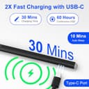 Microsoft Surface Pencil - Stylus Pen for Surface Pro 12/11/9/10/8/X/7/6/5/4/3 with 4Nibs, Surface Pro Stylus for Surface Go 3/Go 2/Book/Laptop 5, 4096 Pressure Sensitivity, Palm Rejection - 6