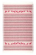 ÖJBRO VANTFABRIK Dalarna Wool Blanket with Fringes 130 x 220 cm Red / Beige / Black 100% Merino Wool Knitted Plaid Bedspread Quilt Warm Soft - Made in Sweden - 1