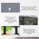 Outsunny Cenador para Jardín 3x4 m, Pabellón de Jardín, Gazebo con Doble Techo, 6 Paredes Laterales, Estructura Metálica, Drenaje, Carpa para Exterior, Terraza, Patio, Gris Oscuro - 5