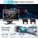 Kit Telecamera Per Retromarcia Wireless, Monitor LCD HD da 7" Con Antenna, 2 X Telecamera Posteriore Wireless, Impermeabile Versione Notturna,12-36 V telecamera retrovisore per camper, camper - 4