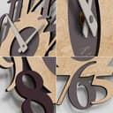 Giallobus - Reloj premium - Carved - Madera de MDF - Premium 45x45cm - 18 - Marble Plum - Artesano Made in Italy - Silencioso - Idea de regalo - Doble nivel moderno - 5
