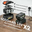 Outsunny Soffiatore a Batteria 36V, Soffiatore Foglie con 2 Batteria 4Ah, Motore Brushless 1000W, 3 Livelli Velocità 270 km/h, Turbo Boost, Caricabatterie, Leggero, per Giardino Foglie Neve Polvere - 4