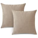 Artscope Juego de 2 Fundas de Cojines Decorativas Cuadradas de Lino 45 x 45 cm para Decoración del Hogar Sofá Dormitorio Coche 18x18 Café Claro - 9