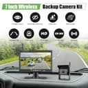 Telecamera di retromarcia wireless IP68 impermeabile con visione notturna, monitor HD da 7", telecamera di retromarcia ad alto rendimento con chip a prestazioni elevate, linea invertita, BSD - 2