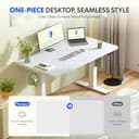 FLEXISPOT Scrivania Regolabile in Altezza 140x80 cm, Standing Desk Elettrica con Pannello Intero, Spessore 25mm, Telaio in Acciaio Massiccio a 2 Stadi, Motore Potente, Gancio Laterale - 3