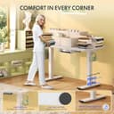 FLEXISPOT QE1 MAX 120x60cm Escritorio Elevable Eléctrico con Tablero Entero Mesa de Elevable, Standing Desk, Mesa Elevable Escritorio con 2 Ganchos y 4 Funciones de Memoria - 6