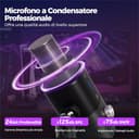 NearStream Microfono a Condensatore USB/XLR Compatibile con PC,MAC,iPad,Mixer,Interfaccia Audio, Microfono da Tavolo con Riduzione del Rumore& Muto&Monitoraggio& Guadagno,Plug and Play,AM25X - 3