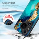 DOMAVER Case for Huawei P70 Pro, Huawei P70 Pro+ Slim Fit Glow in The Dark Hybrid Hard PC Shockproof Drop Protective Girls Women Men Phone Cover for Huawei P70 Pro/P70 Pro+, Blue Green - 4