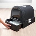 Curver Inodoro para Gatos, Bandeja Sanitaria Cerrada, Compartimento Inferior extraíble para facilitar la Limpieza, Pala para Arena y Alfombrilla Incluidas, Dimensiones: 40 x 38.5 x 51.5 cm Grafito - 4