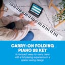 Carry-on 88 Key White Portable Folding Digital Piano by Blackstar USB MIDI Controller with Rechargeable Battery - 2