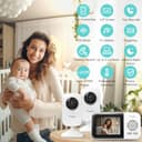 Simyke Smart Baby Monitor mit 2 Kameras und Audio 2.8'' Bildschirm WLAN ON/Off Switch Vision 2-Wege-Gespräch, 1200ft Lange Reichweite Fütterung Uhr Temperatur-Erkennung, tragbare drahtlose Baby Cam - 9